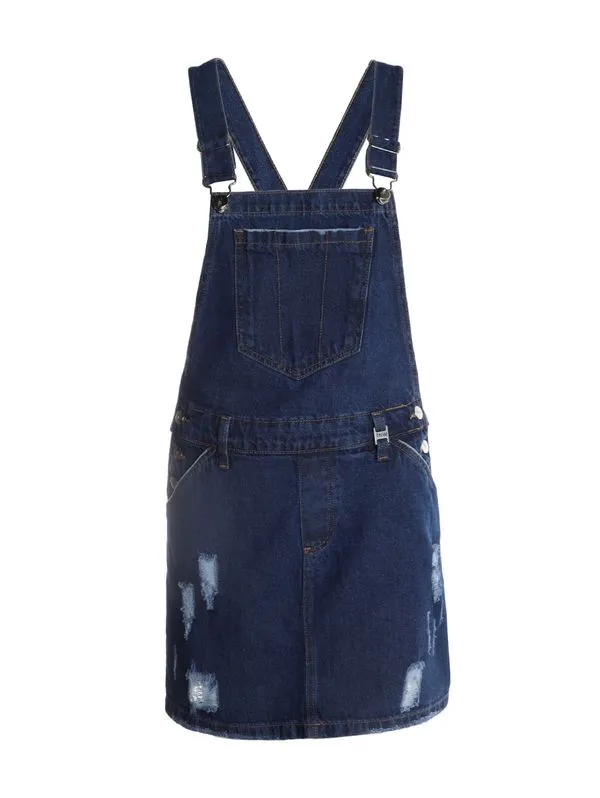 Salopete Jeans Feminina AZUL 38