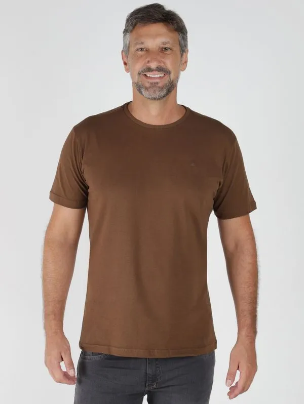 Camiseta Básica Masculina MARROM G