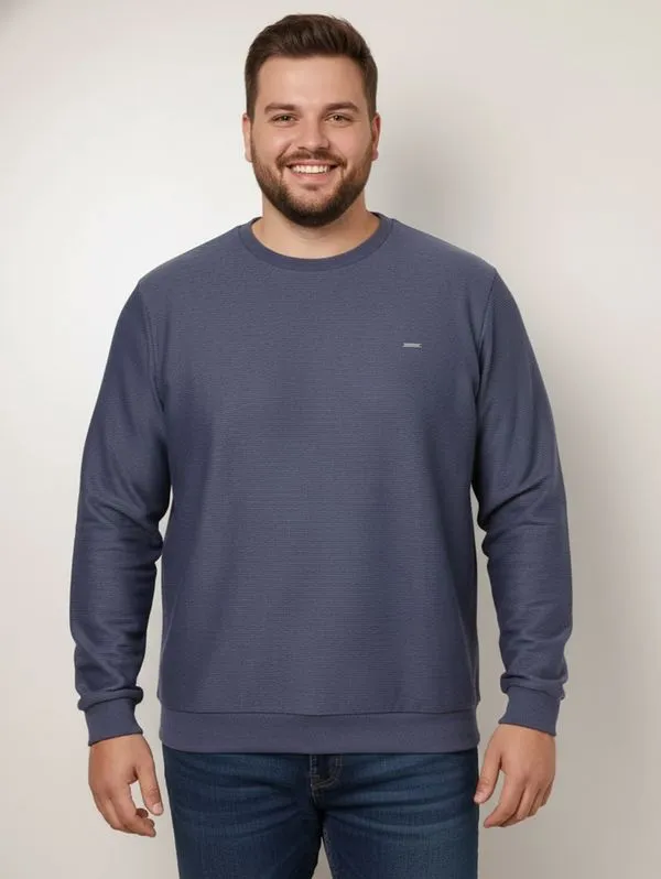 Blusão Texturizado Plus Size Masculino AZUL G3