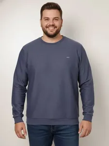 Blusão Texturizado Plus Size Masculino AZUL G3