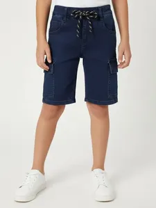Bermuda Jeans Cargo Infantil Para Menino - AZUL 6