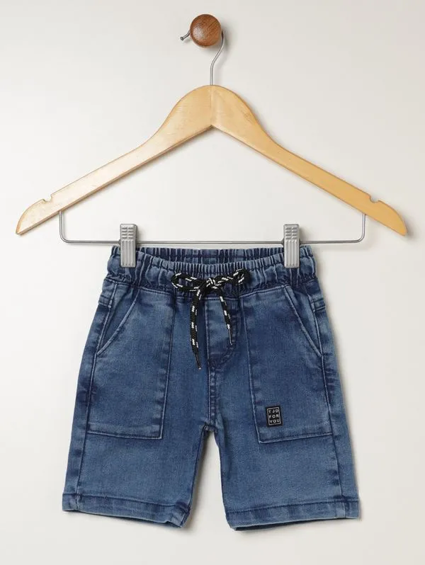 Bermuda Jeans Infantil Para Menino - AZUL 2