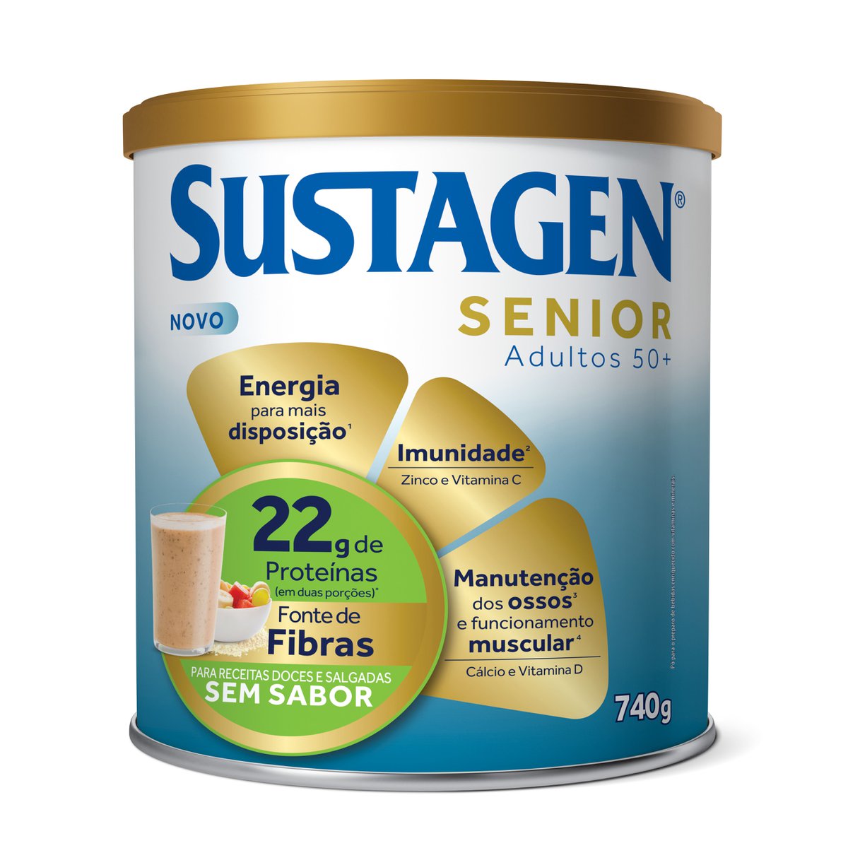 Sustagen Senior 50+ Sem Sabor 740g