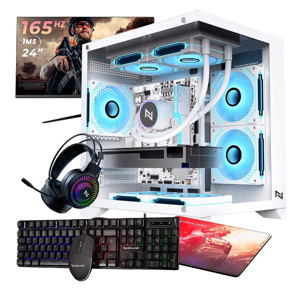 PC Gamer Ryzen 5 5600X 16GB RTX 4060 SSD 480GB 600W Monitor 24 165Hz B550M
