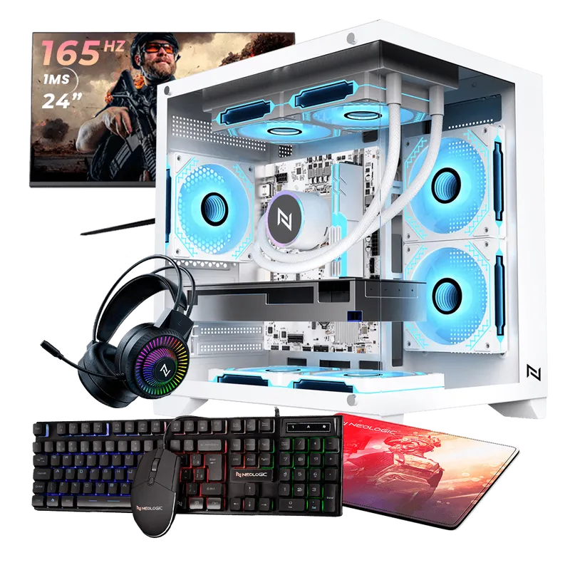 Pc Gamer Completo Ryzen 5 8500G , 32GB DDR5 5600Mhz, (RTX 4060 8GB), B650, SSD 480GB, 600W 80 Plus, Monitor 24 165Hz, Neologic - NLI89704