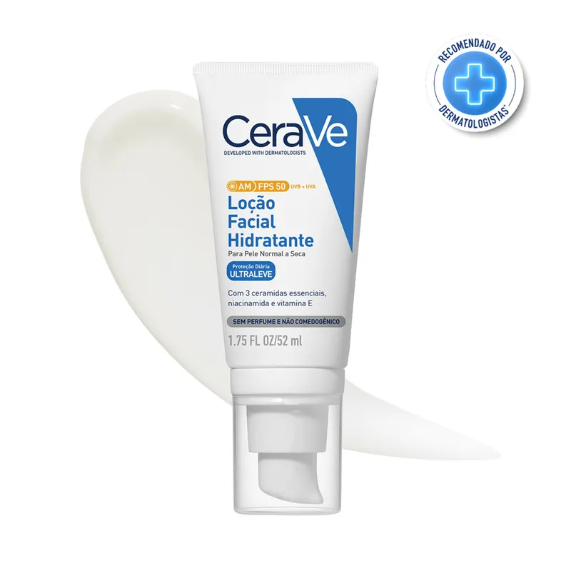 Hidratante Loção Facial FPS 50 sem Perfume Cerave AM - 52ml