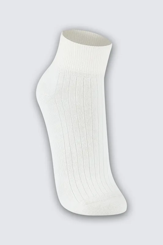 Meia Cano Curto Algodão Feminina Lupo Tamanho: 34 a 39 | Cor: Off White
