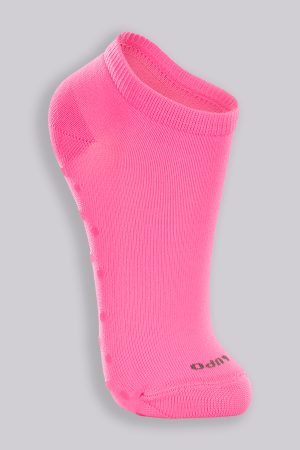 Meia Cano Curto Antiderrapante Infantil Unissex Lupo Tamanho: 810 (Calçados 30 a 36) | Cor: Rosa Neon