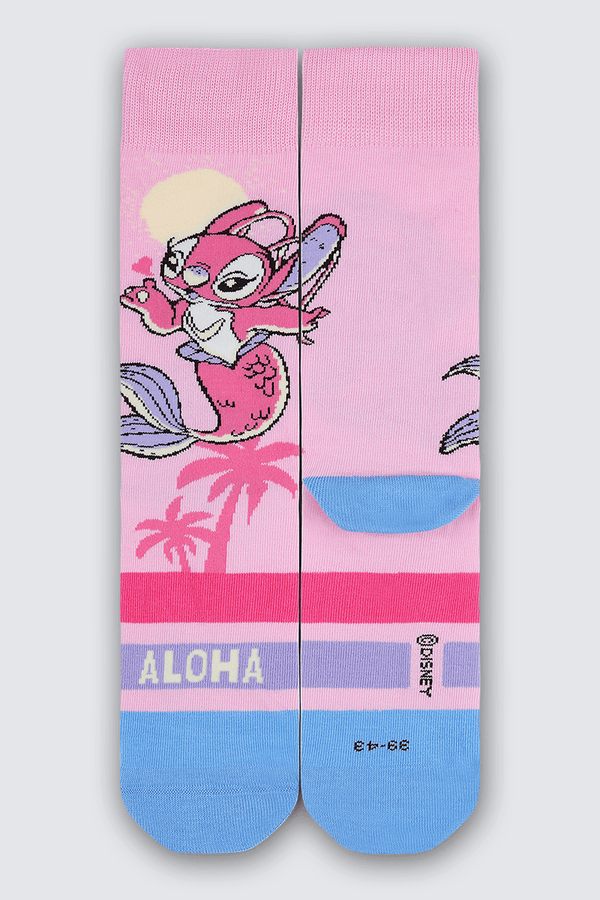 Meia Cano Longo Stitch Unissex Lupo Tamanho: 34 a 38 | Cor: Rosa
