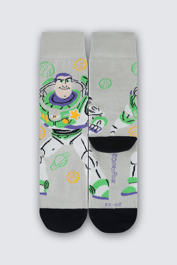 Meia Cano Longo Toy Story Infantil Unissex Lupo Tamanho: 28 a 33 | Cor: Lunar Grey