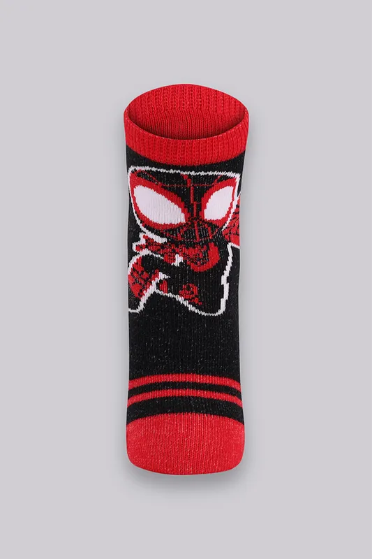 Meia Marvel BM Spidey Tamanho: 0 (Calçados 16 a 23) | Cor: Preto
