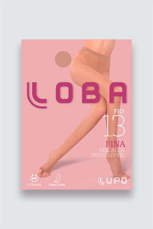 Meia Calça Fio 13 Transparente Adulto Dedos Livres Loba LD Tamanho: Gg | Cor: Cacao