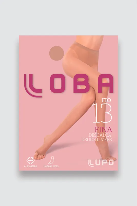 Meia Calça Fio 13 Transparente Adulto Dedos Livres Loba LD Tamanho: Gg | Cor: Cacao