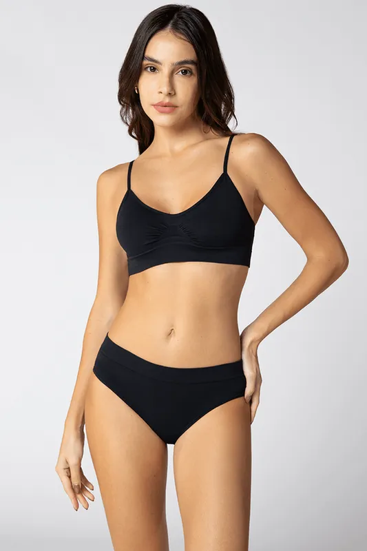 Sutiã Básico Sem Costura Feminino Lupo Tamanho: M | Cor: Preto