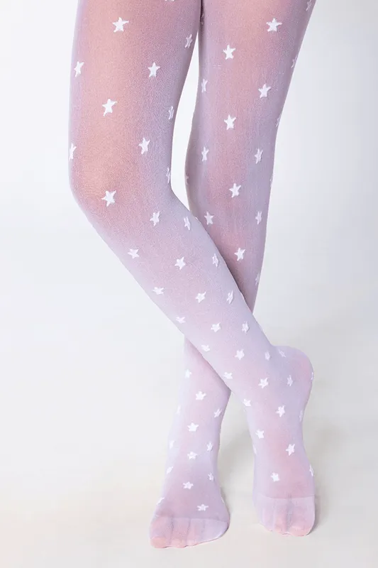 Meia-calça Fina Estrelinhas Infantil Feminina Lupo Tamanho: Bb | Cor: Branco Antartida