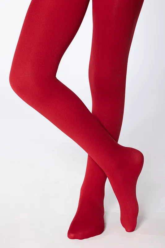 Meia-calça Opaca Infantil Feminina Lupo Tamanho: Bb | Cor: Vermelho Intenso