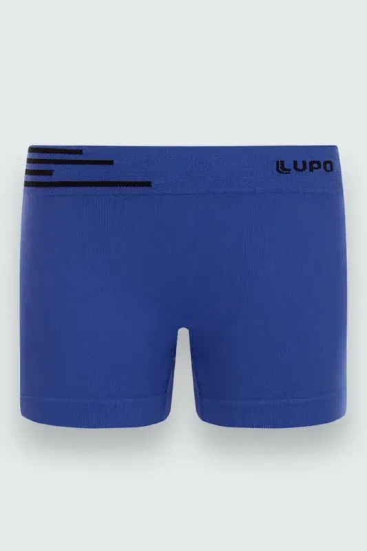 Cueca Boxer Sem Costura Infantil Masculina Lupo Tamanho: G | Cor: Azul Nautico
