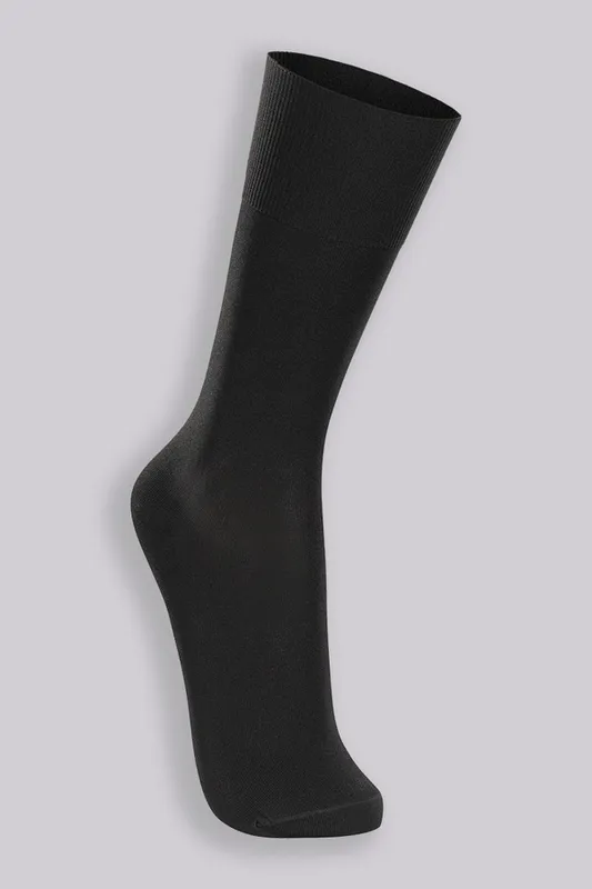 Meia Adulto Cano Longo Microfibra Lisa Lupo LD Tamanho: U | Cor: Preto | De 37 a 44