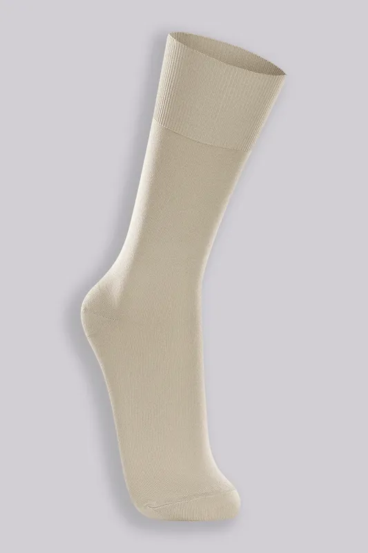 Meia Adulto Cano Longo Microfibra Lisa Lupo LD Tamanho: U | Cor: Bege | De 37 a 44