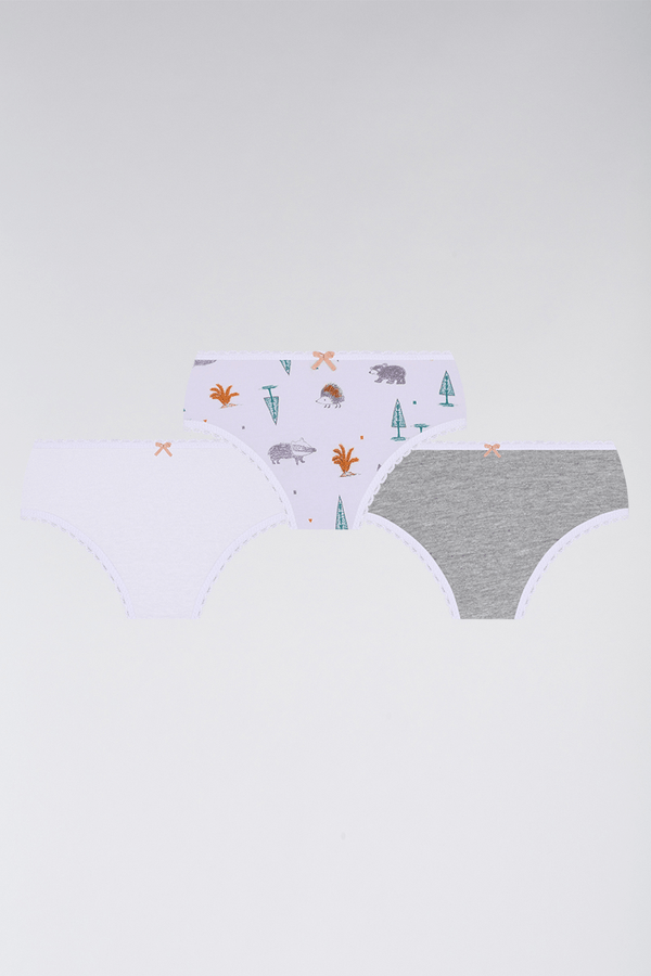 Kit 3 Calcinhas Algodão Infantil Feminina Lupo 1 Tamanho: 3 a 5 anos | Cor: Sortida