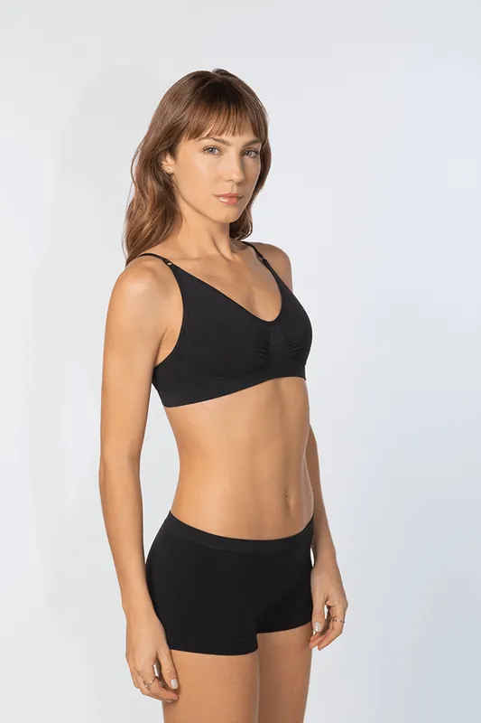 Calcinha Boxer Sem Costura Feminina Lupo Tamanho: M | Cor: Preto