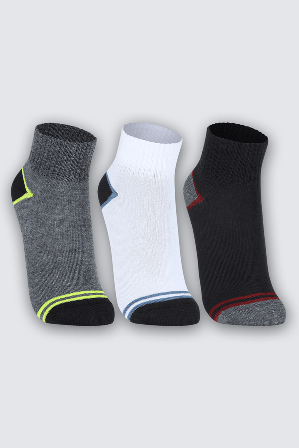 Kit 3 Meias Cano Médio Algodão Infantil Masculina Lupo Tamanho: 30 a 36 | Cor: Sortida