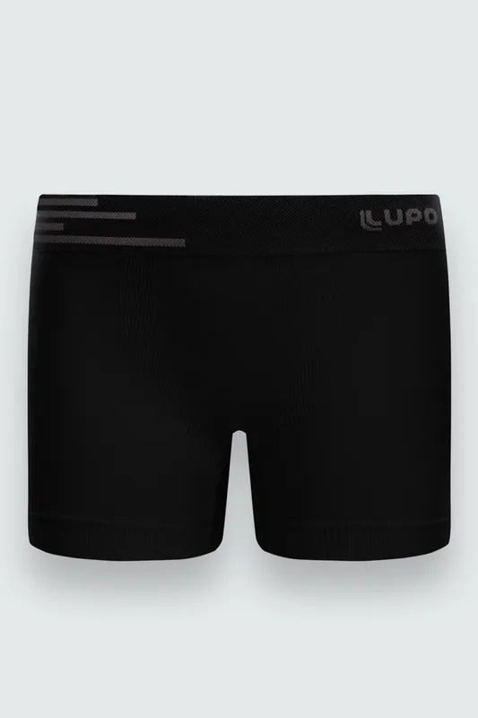 Cueca Boxer Sem Costura Infantil Masculina Lupo Tamanho: Gg | Cor: Preta