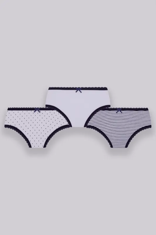 Kit 3 Calcinhas Algodão Infantil Feminina Lupo Tamanho: P | Cor: Sortida