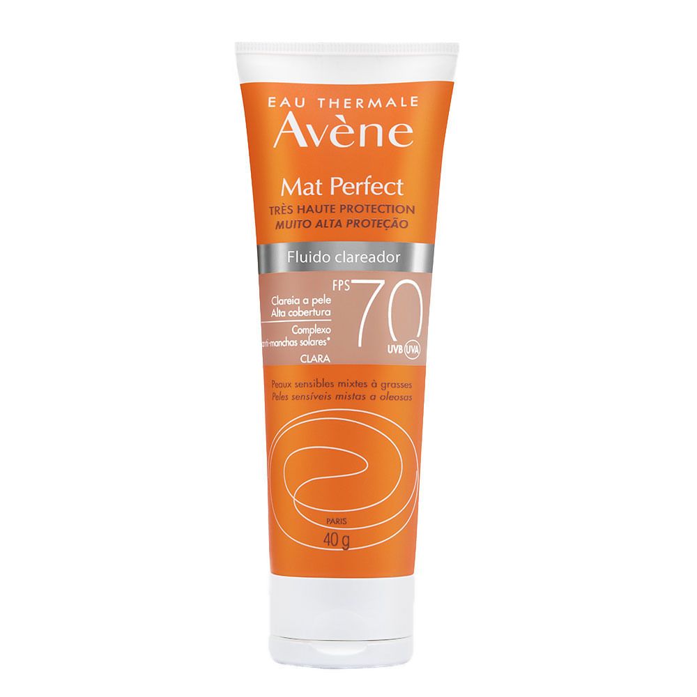 Protetor Solar Facial Avéne Mat Perfect Fluido Clareador Clara FPS70 40G
