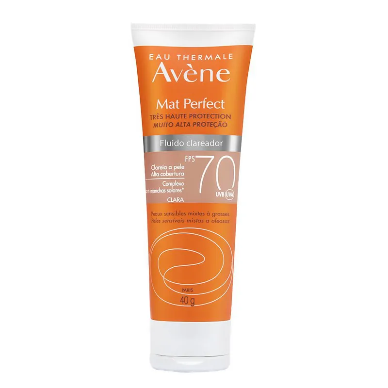 Protetor Solar Facial Avéne Mat Perfect Fluido Clareador Clara FPS70 40G