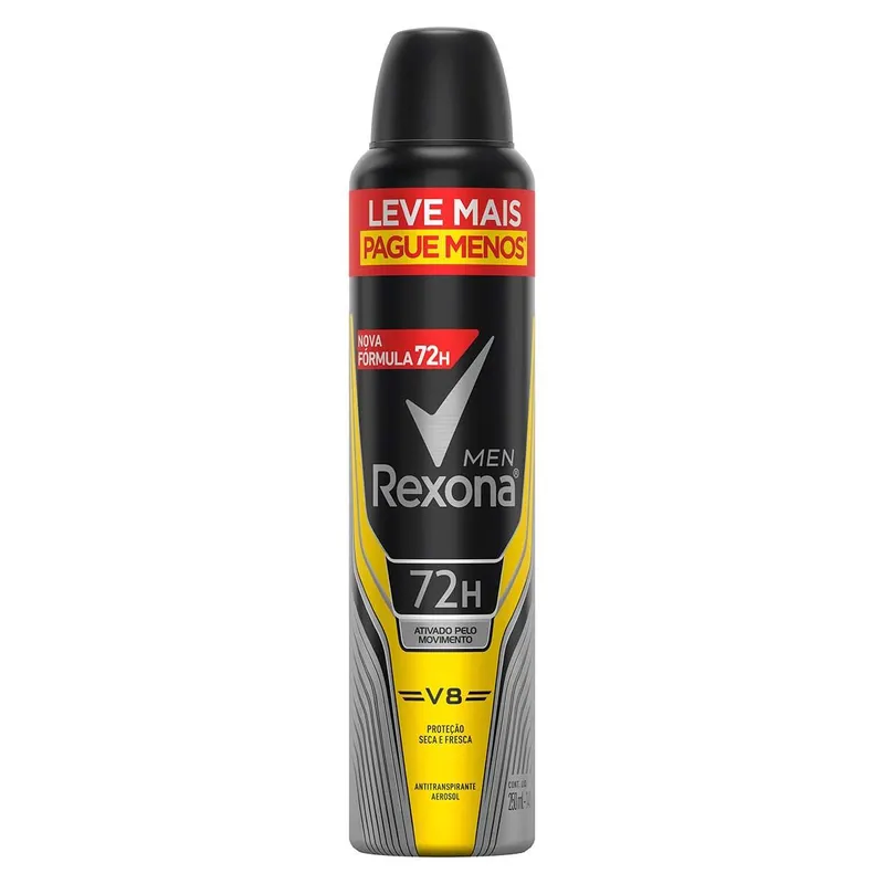 Desodorante Rexona Men V8 Aerossol Antitranspirante 72h com 250mL