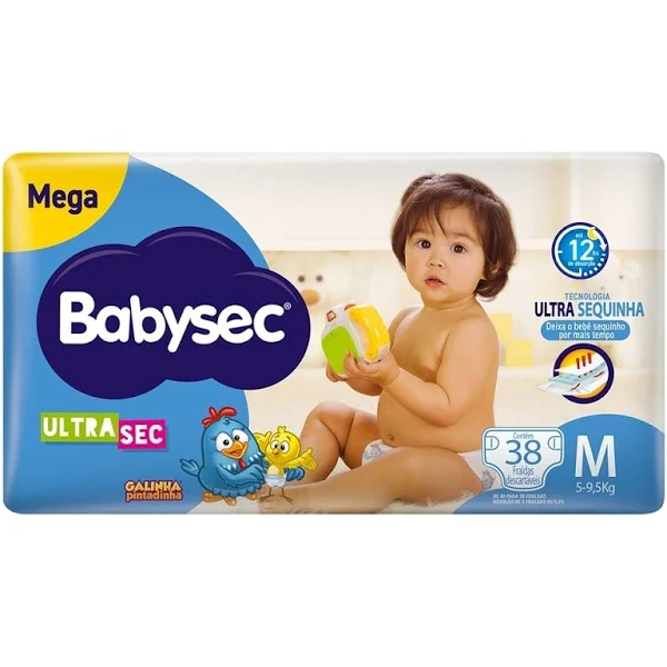 Fralda Babysec Galinha Pintadinha Ultrasec M 38 Unidades