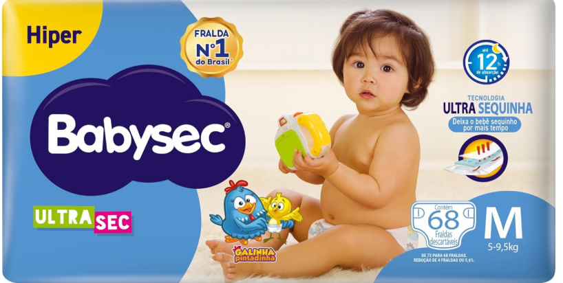 Fralda Babysec Ultrasec Galinha Pintadinha M 72 Unidades
