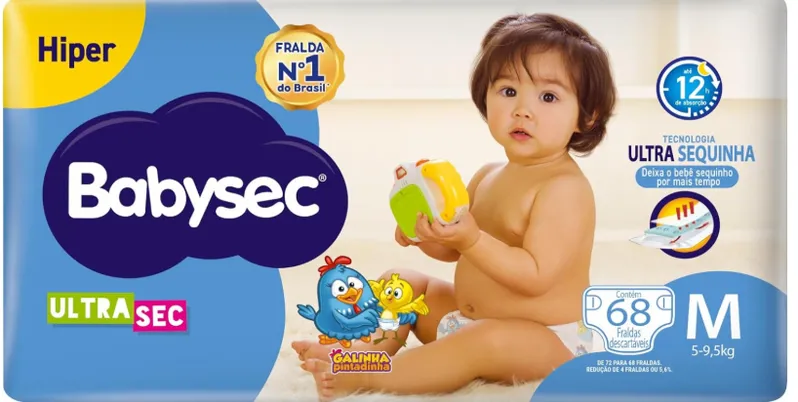 Fralda Babysec Ultrasec Galinha Pintadinha M 72 Unidades