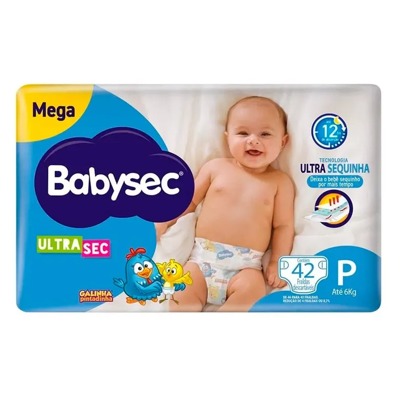 Fralda Babysec Galinha Pintadinha Ultrasec P 42 Unidades
