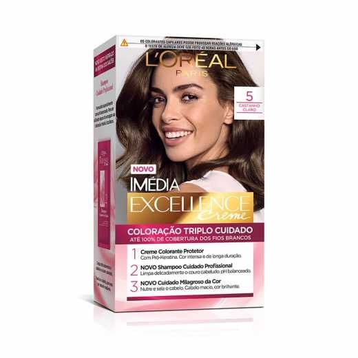 Tintura Permanente Imédia Excellence De L’oréal Paris 5.0 Castanho Claro