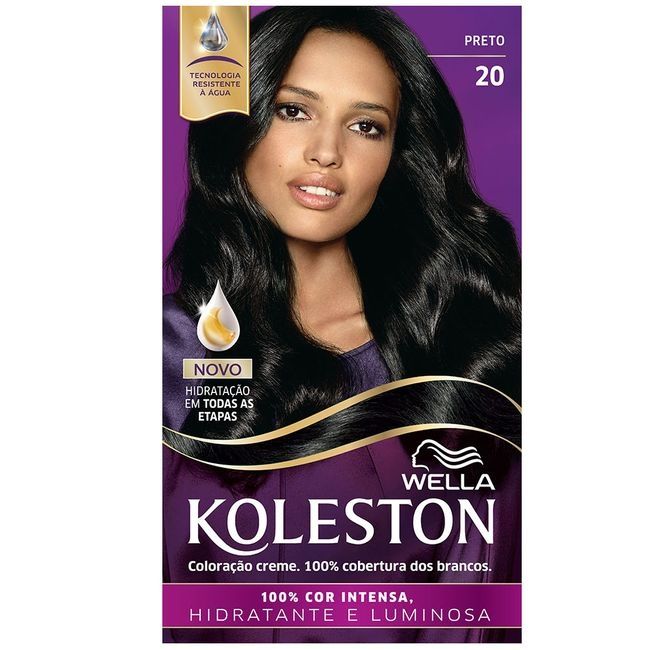 Tintura Creme Koleston 20 Preto 1 Unidade