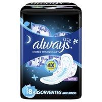 Absorvente Always Noites Tranquilas Seca Com Abas 8 Unidades