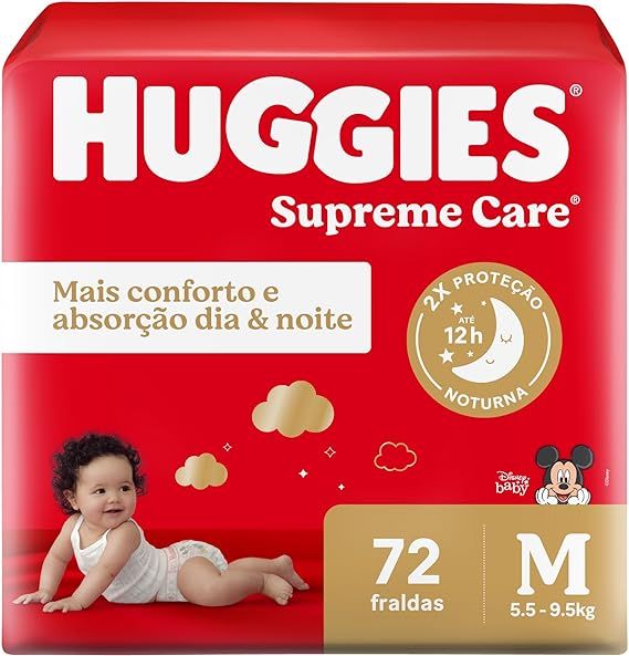 Fralda Huggies Supreme Care M 72 unidades