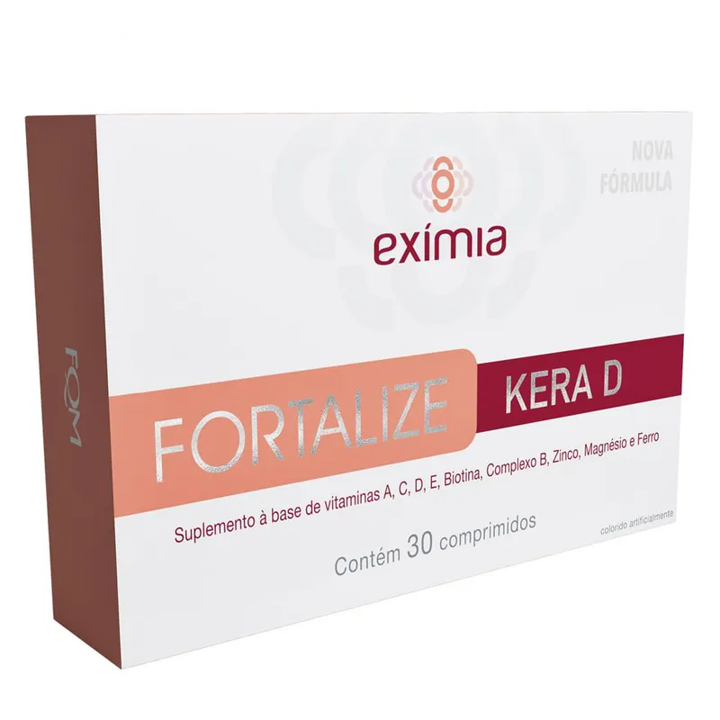 Suplemento Vitamínico Exímia Fortalize Kera D com 30 Comprimidos