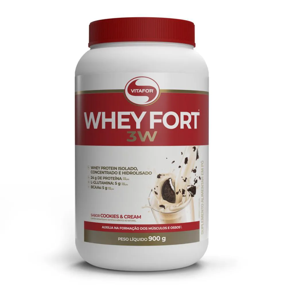 Whey Fort 3W Sabor Cookies e Cream 900g VitaFor