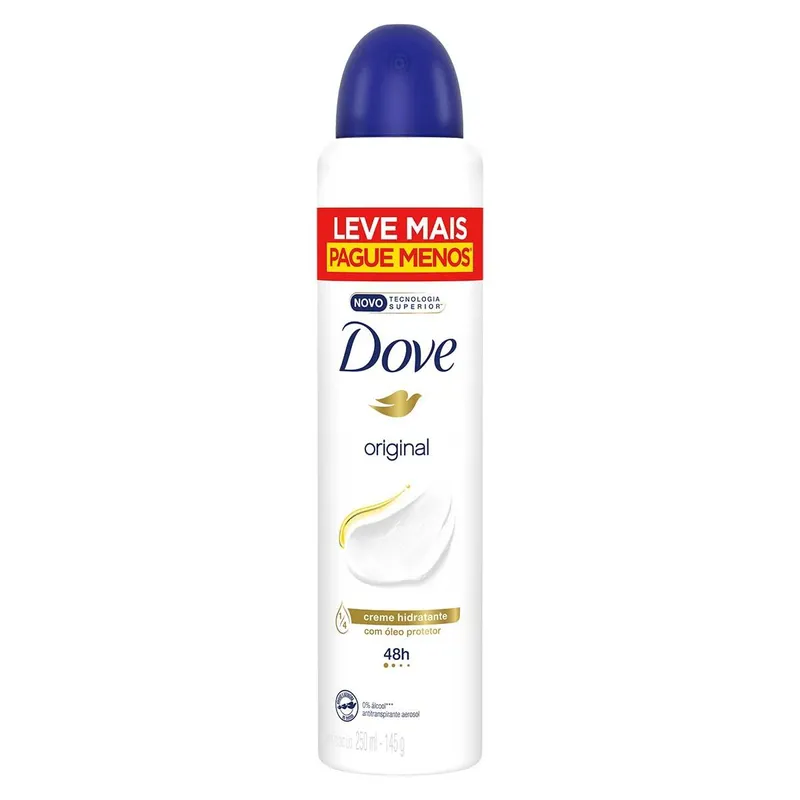 Desodorante Antitranspirante Aerosol Dove Original com 250mL