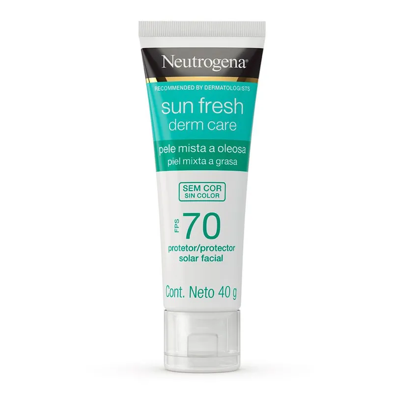 Protetor Solar Facial Neutrogena Sun Fresh Derm Care Pele Mista a Oleosa FPS70 40G