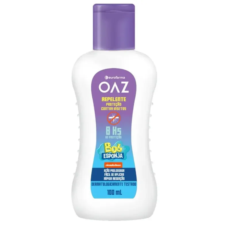 Repelente Infantil OAZ Bob Esponja 8H De Proteção 100ml