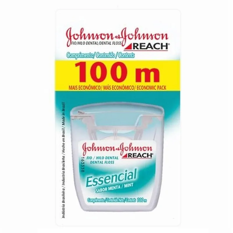 Fio Dental Johnson's Reach Essencial Sabor Menta 100 Metros