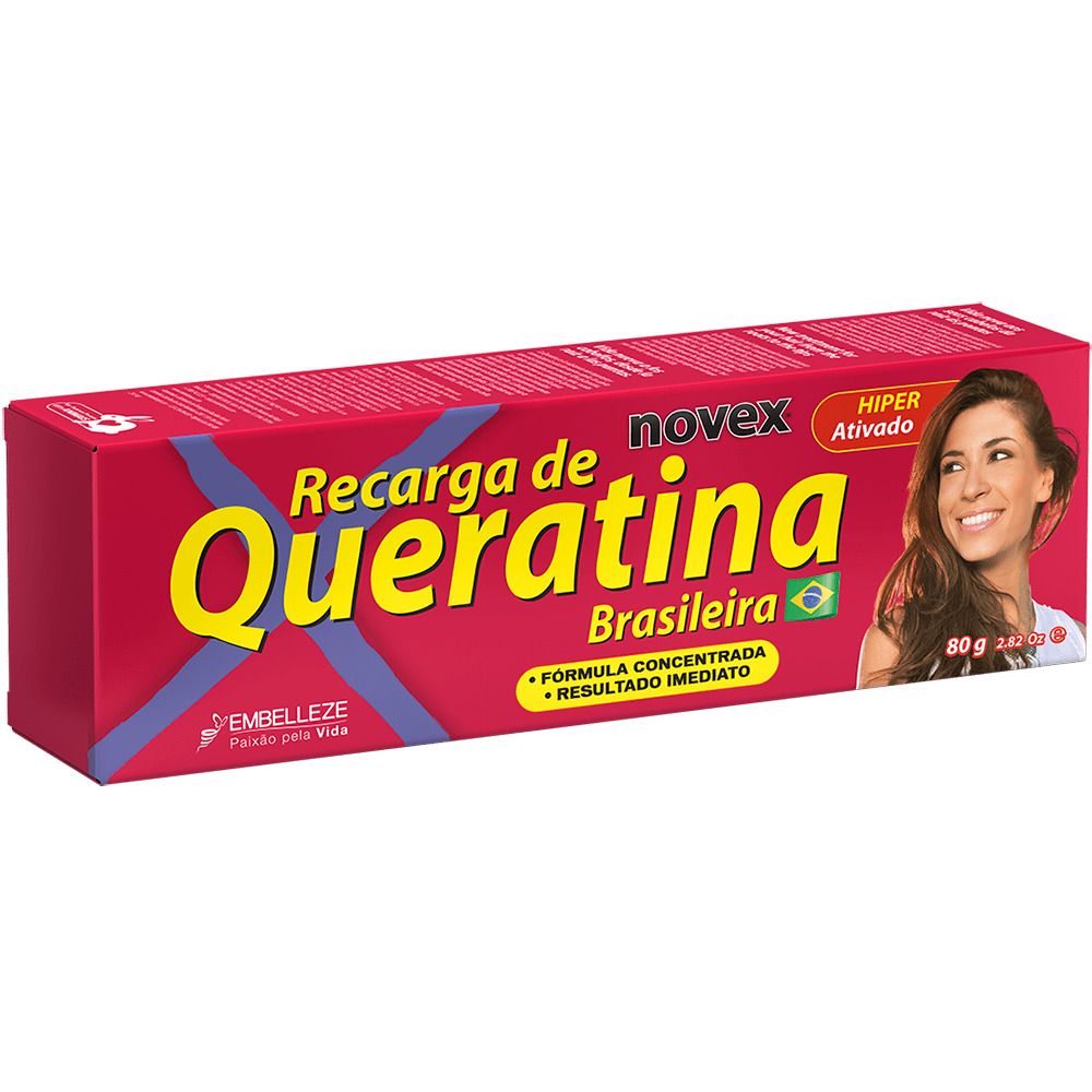 Tratamento Reconstrutor Novex Recarga de Queratina Brasileira 80g