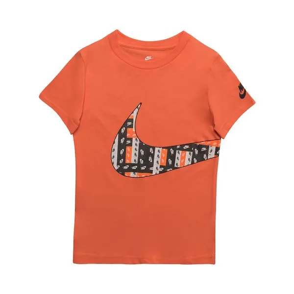 Camiseta Nike Label Wrap Swoosh Infantil - 3 à 4 anos