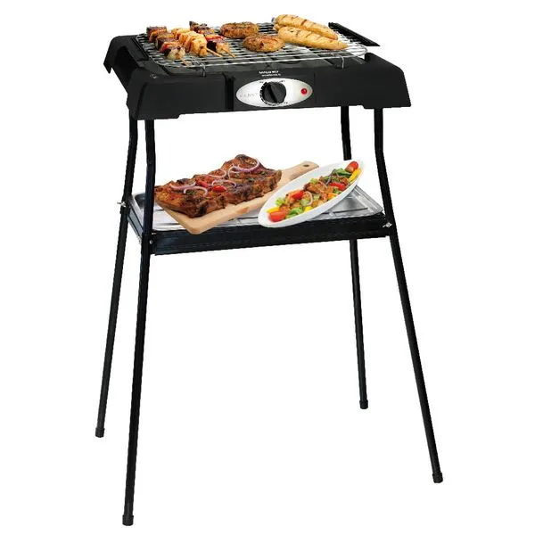 Churrasqueira Elétrica Mallory Montana II Preto, 2 em 1 Mesa e Suporte com 82cm de altura Churrasqueira Elétrica Mallory Montana Ii 220V