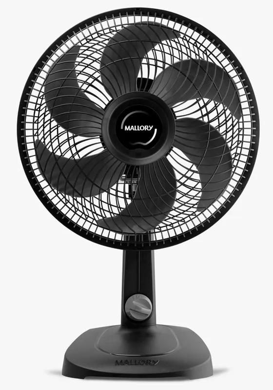 Ventilador de Mesa Mallory Turbo Compact 30 cm, Silencioso, Hélice de 6 pás, Grade Especial em Sistema TS, Máxima Vazão e Mínimo Ruído Ventilador De Mesa 30Cm Mallory Turbo Compact Pr-Gr 220V