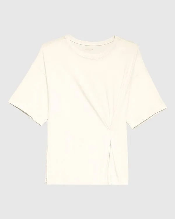 Blusa Feminina Ampla Detalhe Franzido Em Malha Viscose Stretch - ENFIM Off White - M